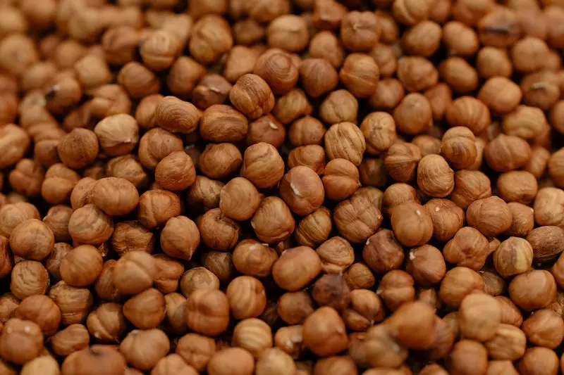 Chickpeas is shown on the display