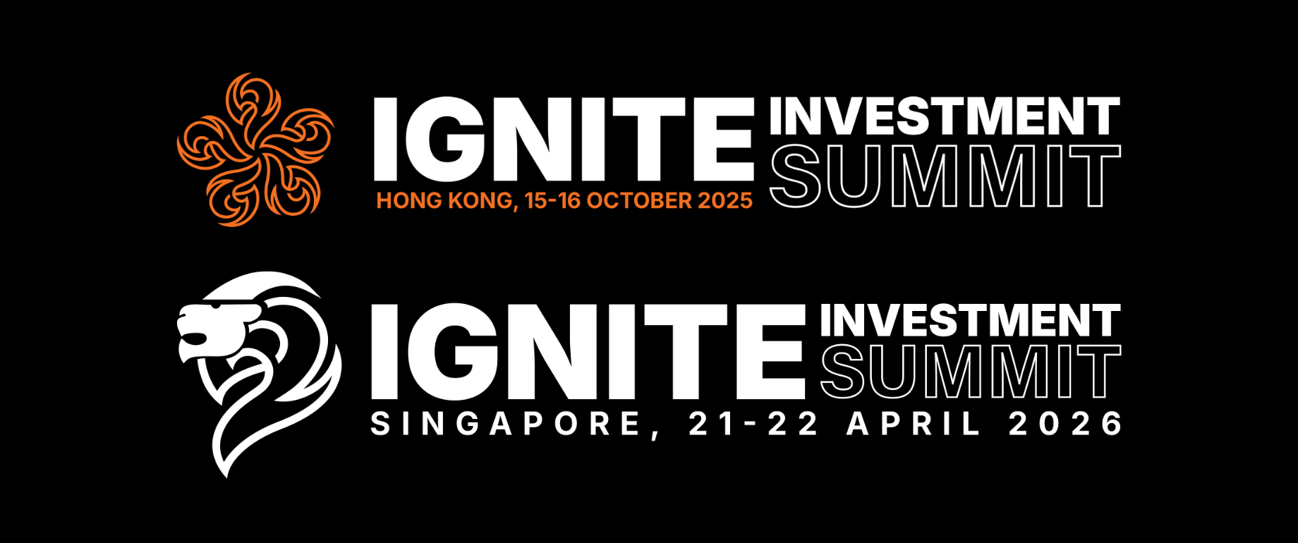 Ignite Partners Ignite Investment Summit Hong Kong and Singapore Logos