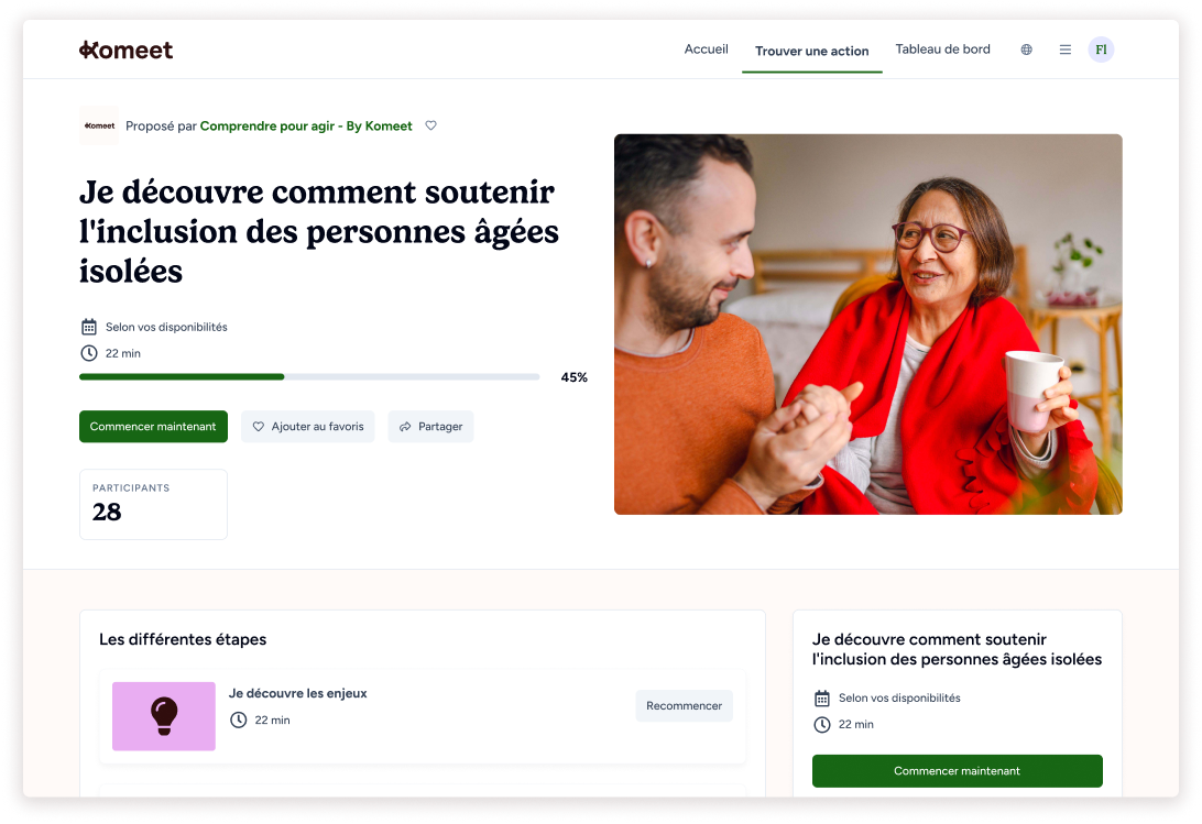 Espace sensibilisation de la plateforme Komeet