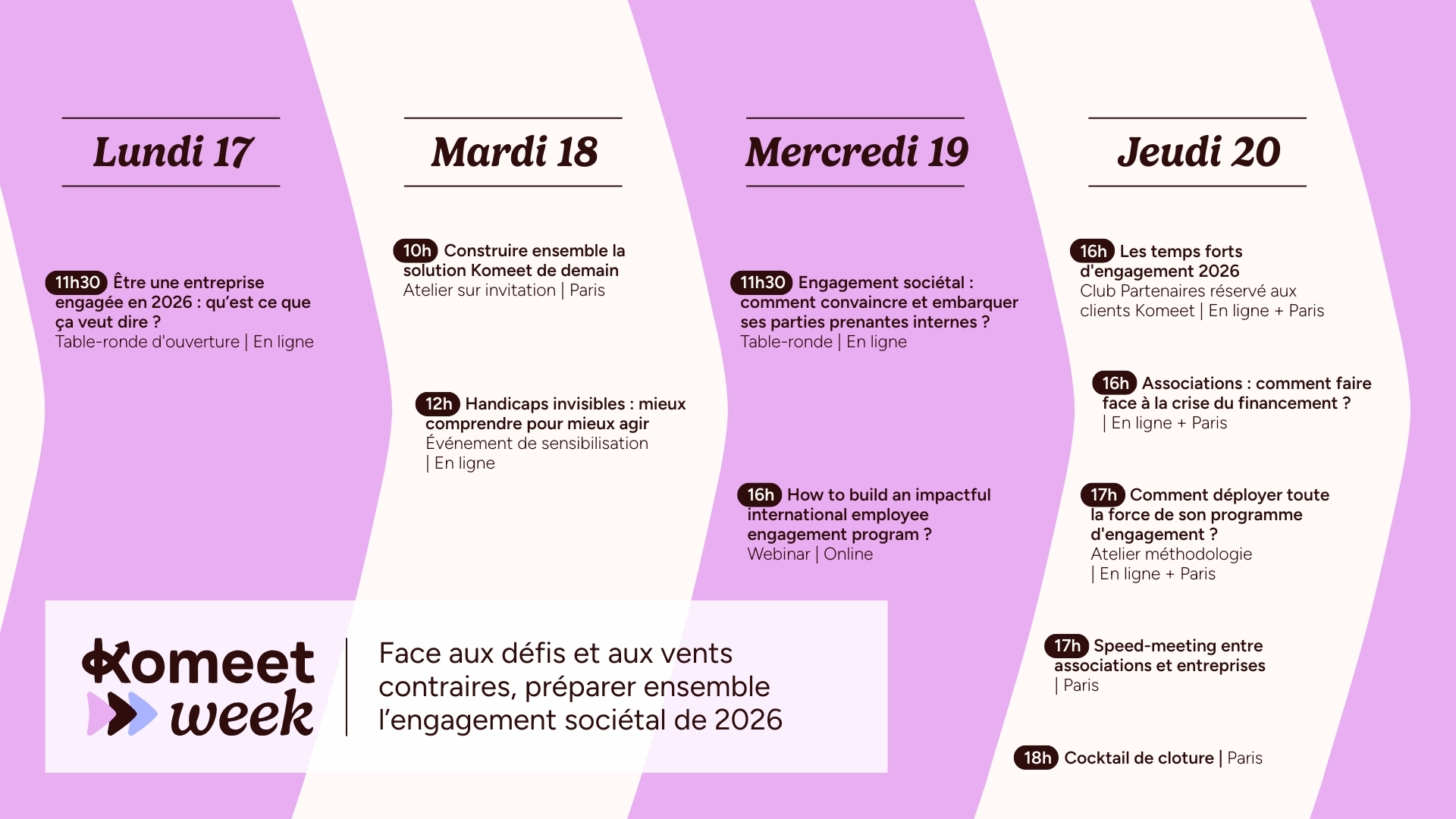 Programme Komeet Week