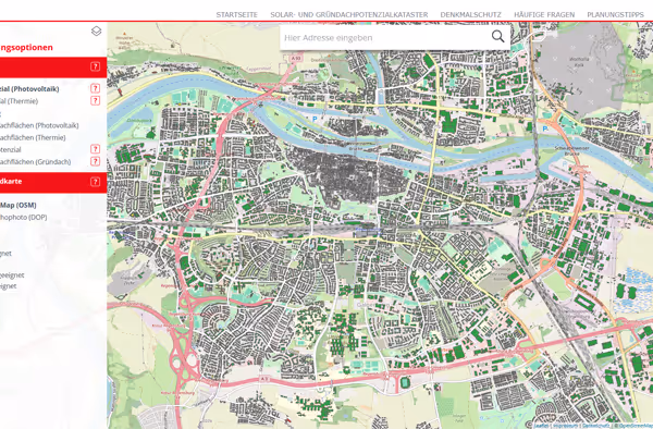 Solarpotentialkarte Regensburg
