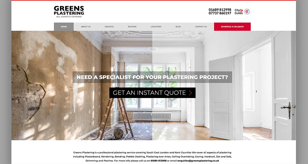 greens plastering screen 