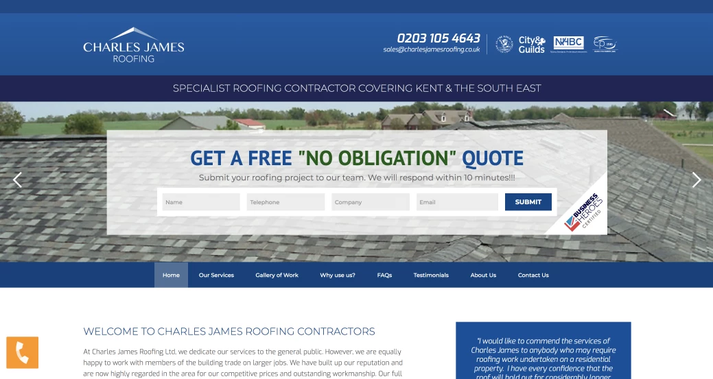 charles james roofing screen 