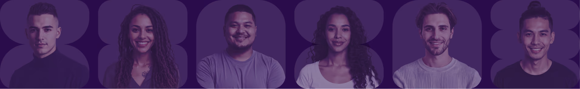 Fila de retratos de designers sorridentes da comunidade Deeploy