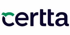 Text logo reading 'certta' in lowercase letters with a stylized green checkmark incorporated above the letter 'c'.