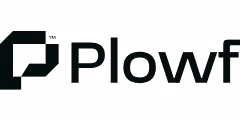 Plowf company logo with a stylized geometric letter P icon.