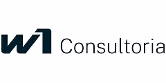 Logo with stylized letters 'WI' in dark color followed by the word 'Consultoria' in black text on a white background.
