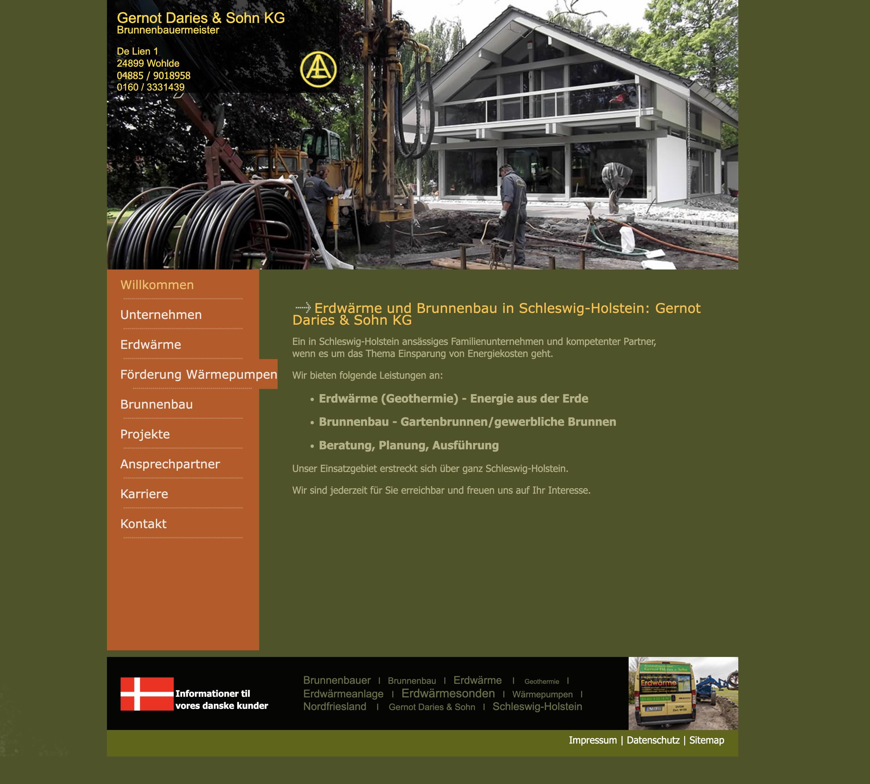 Veraltete schlecht designte Landingpage