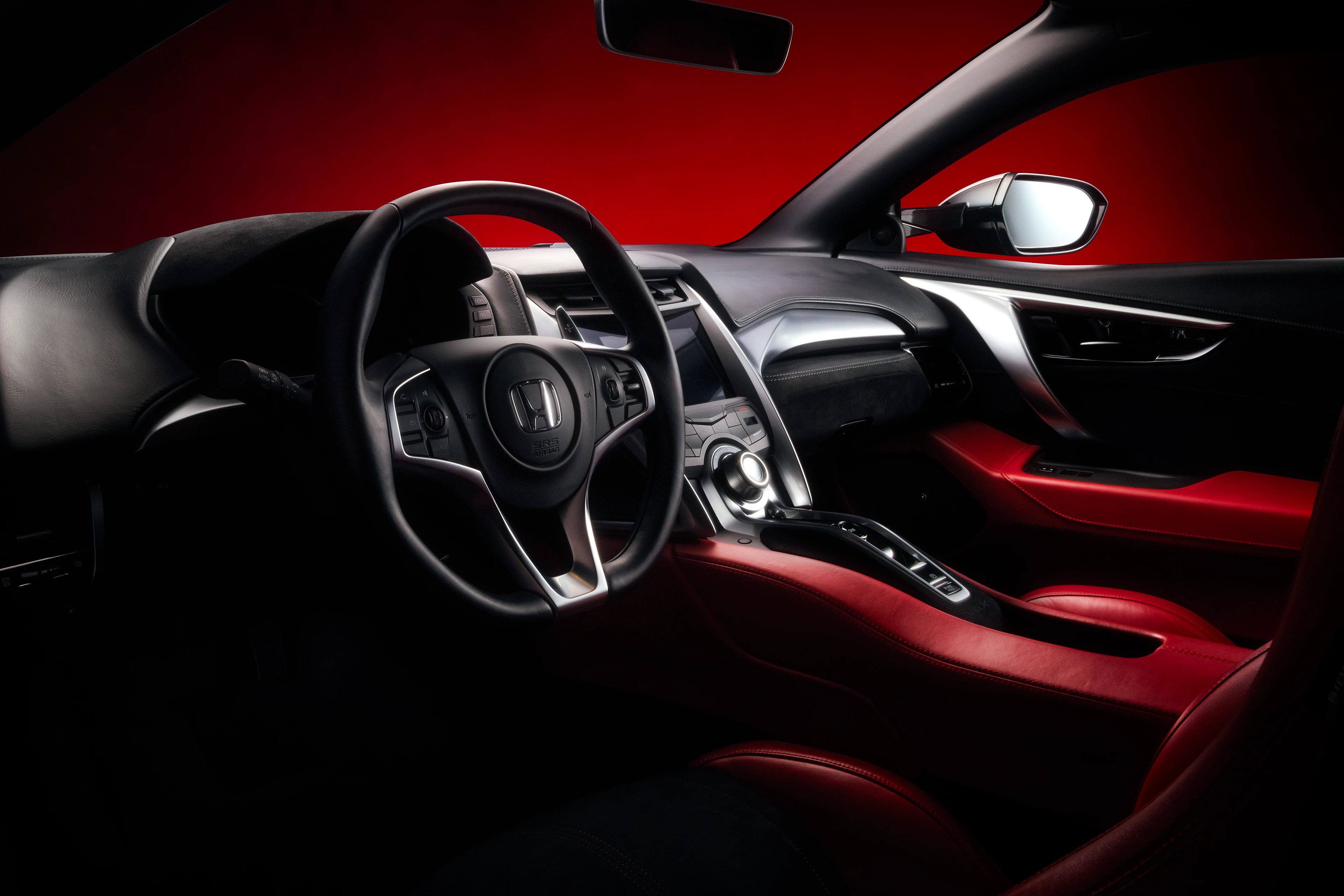 Habitacle intérieur d'une Honda NSX de 2e génération (NSX NC1) avec la technique FDL