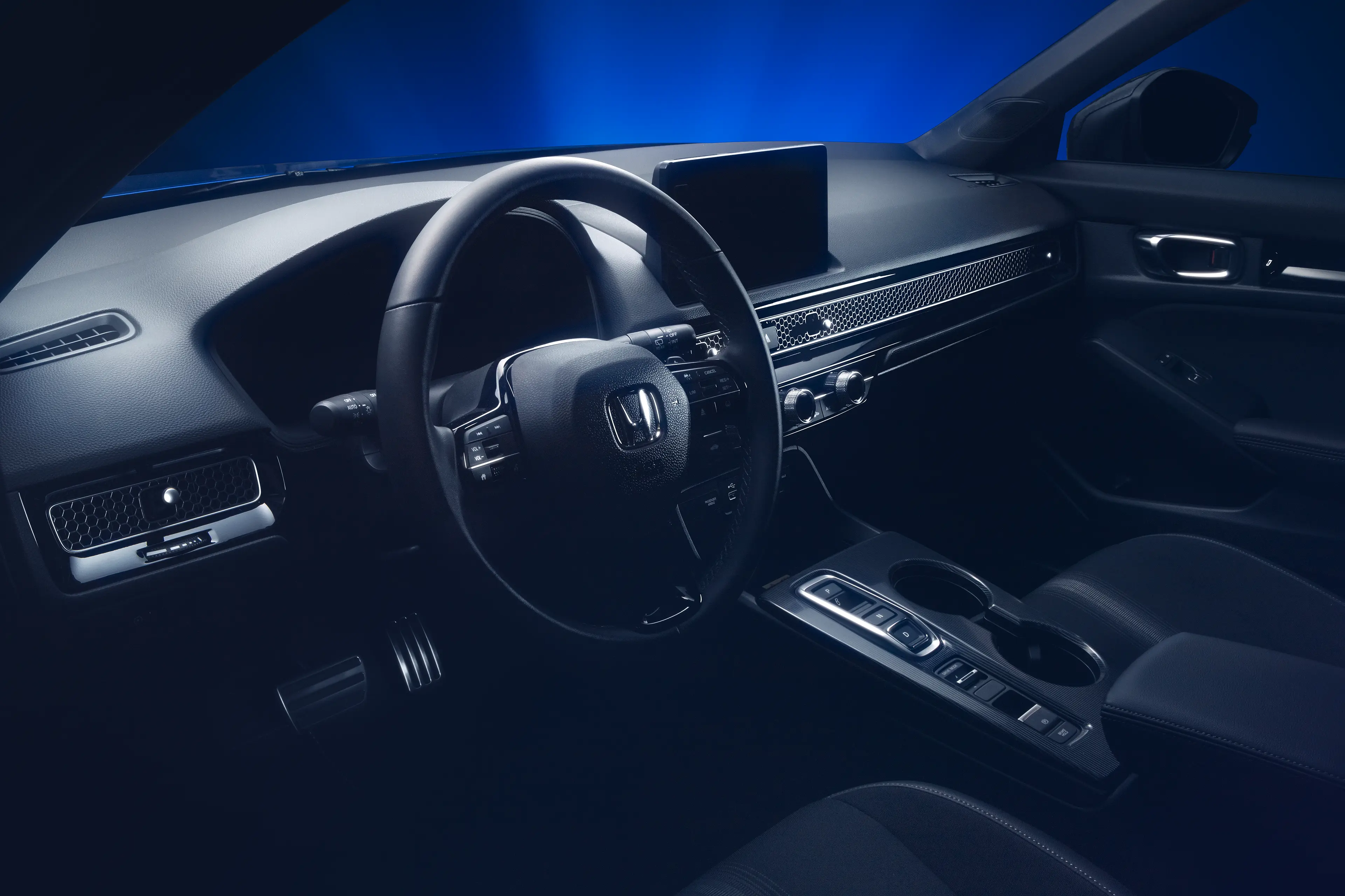 Habitacle d'une Honda Civic 11 bleue avec la technique FDL