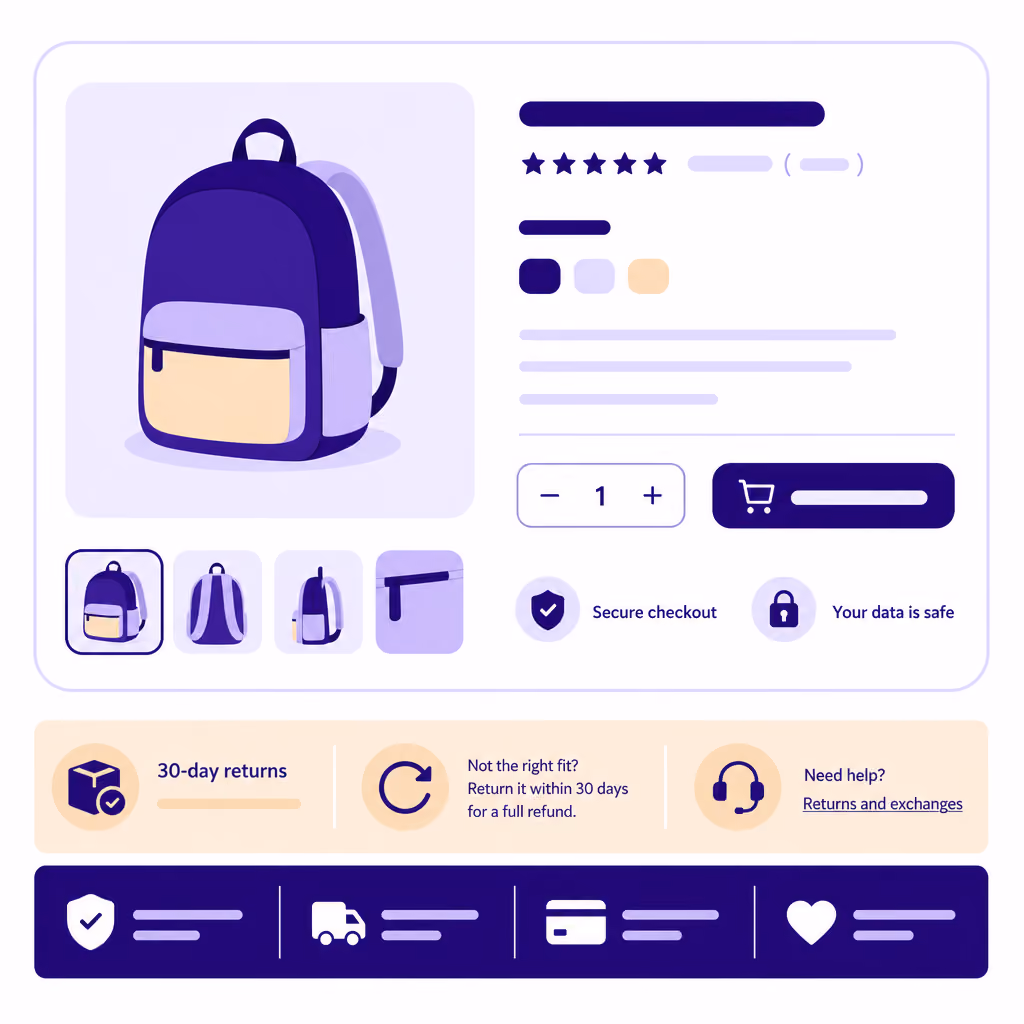 Visible returns policy link