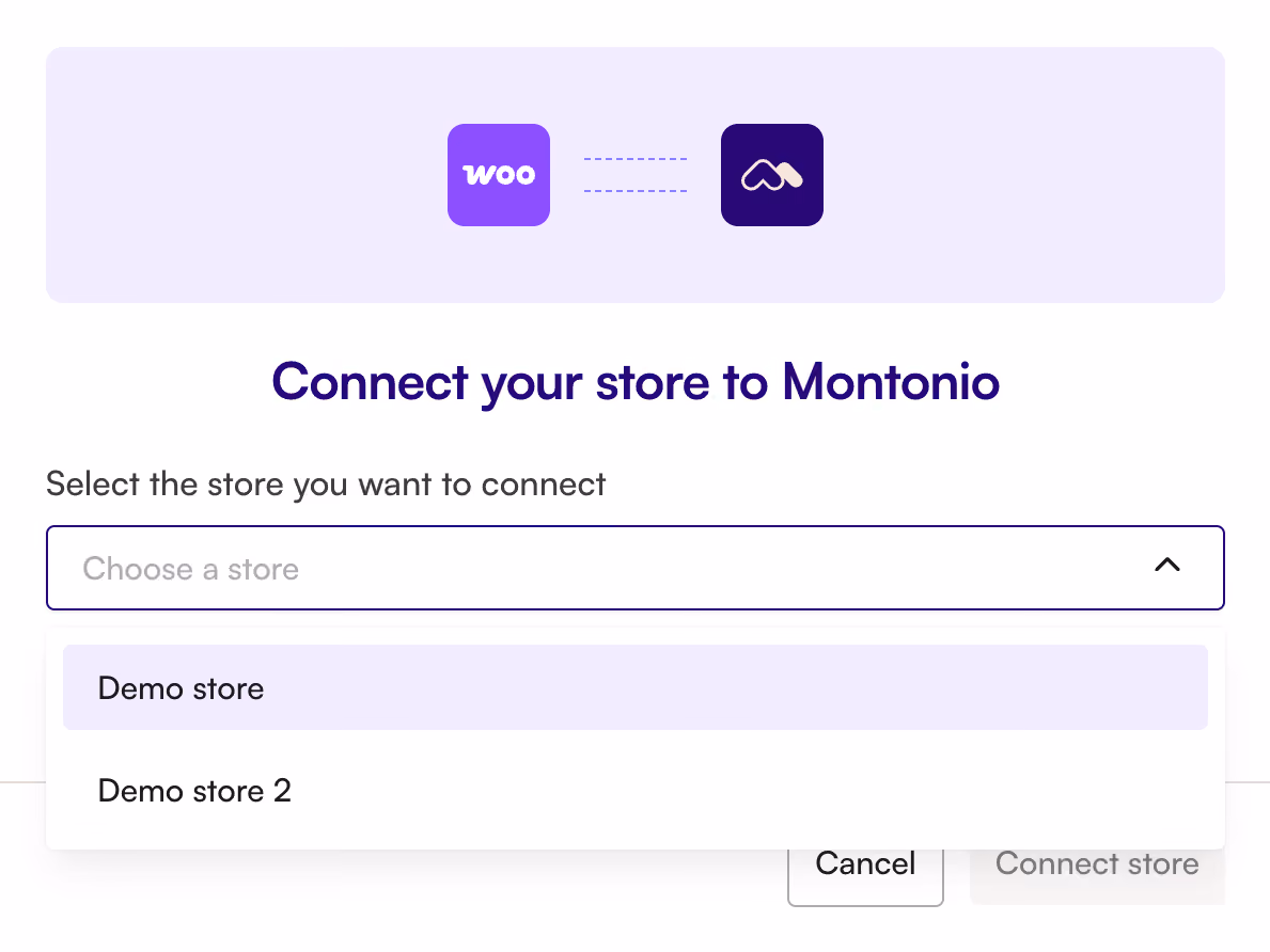 Screenshot of Montonio Partner System modal that allows one-click connection with your WooCommerce store