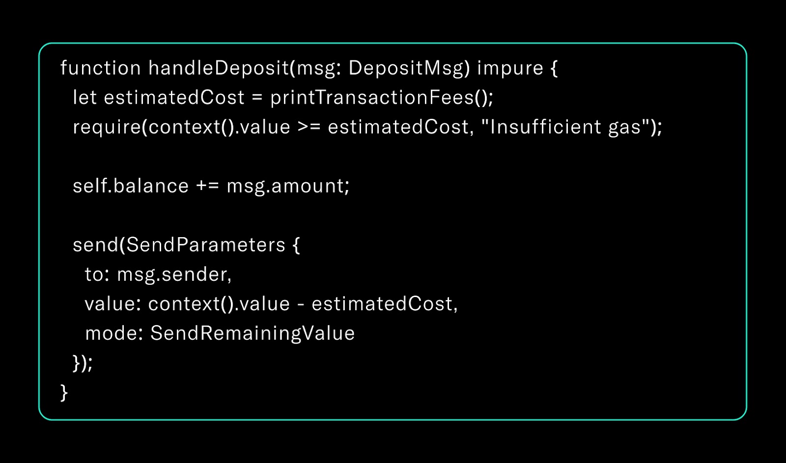 Tact example with precheck and safe gas handling.