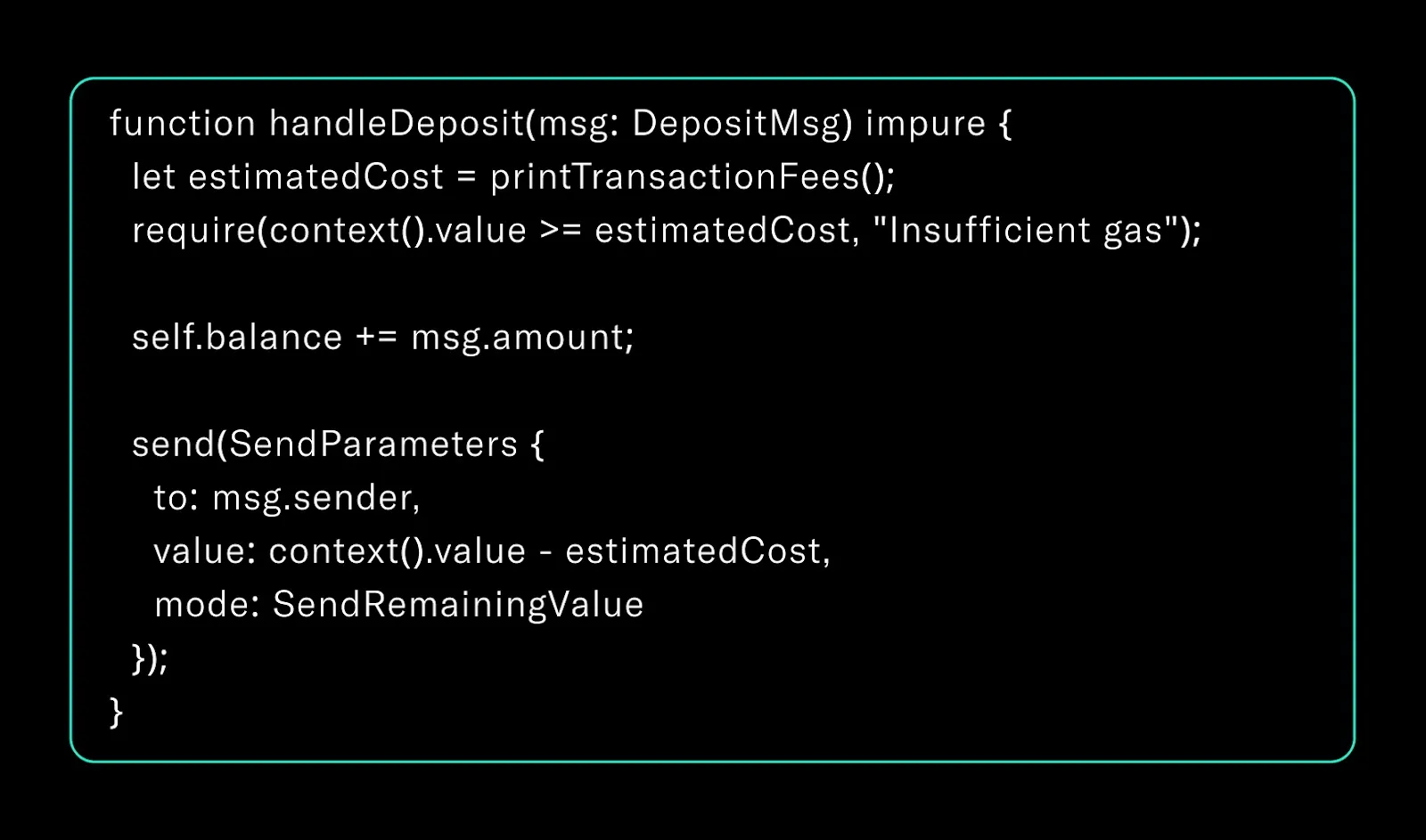 Tact example with precheck and safe gas handling.