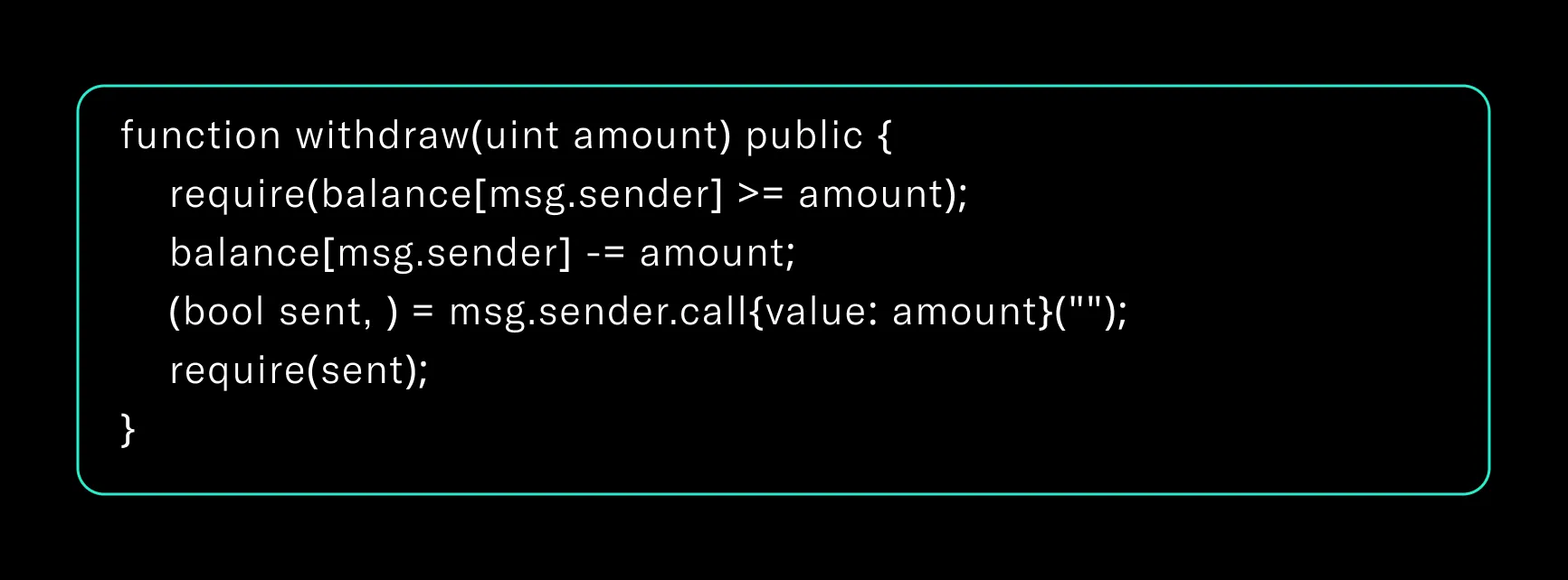 Solidity withdraw function applying checks-effects-interactions pattern