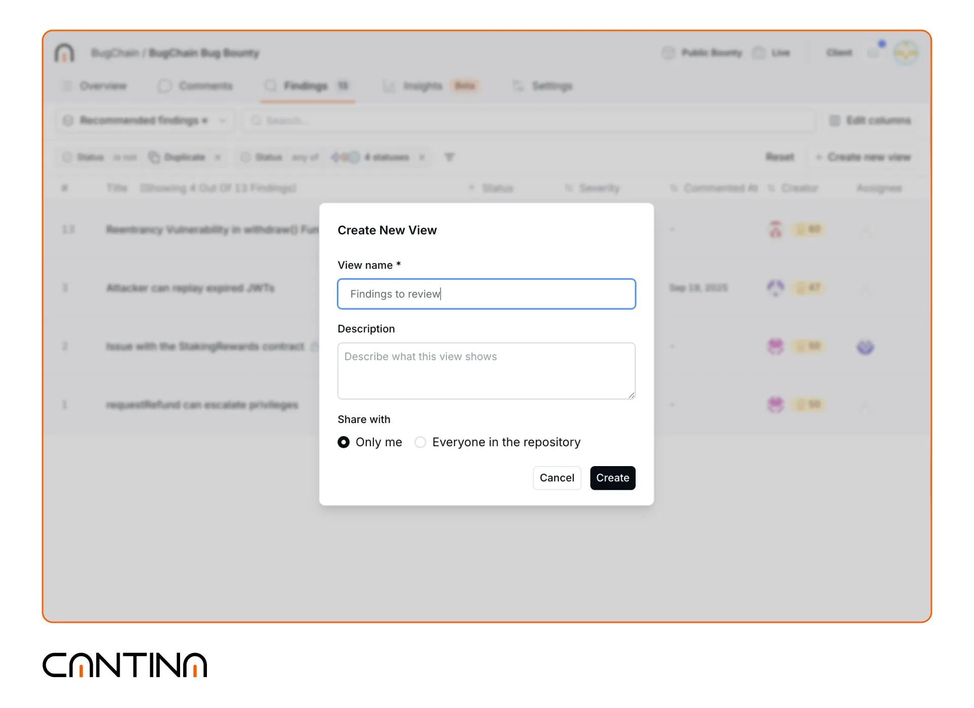 Cantina Code | Save Filters as Custom Views