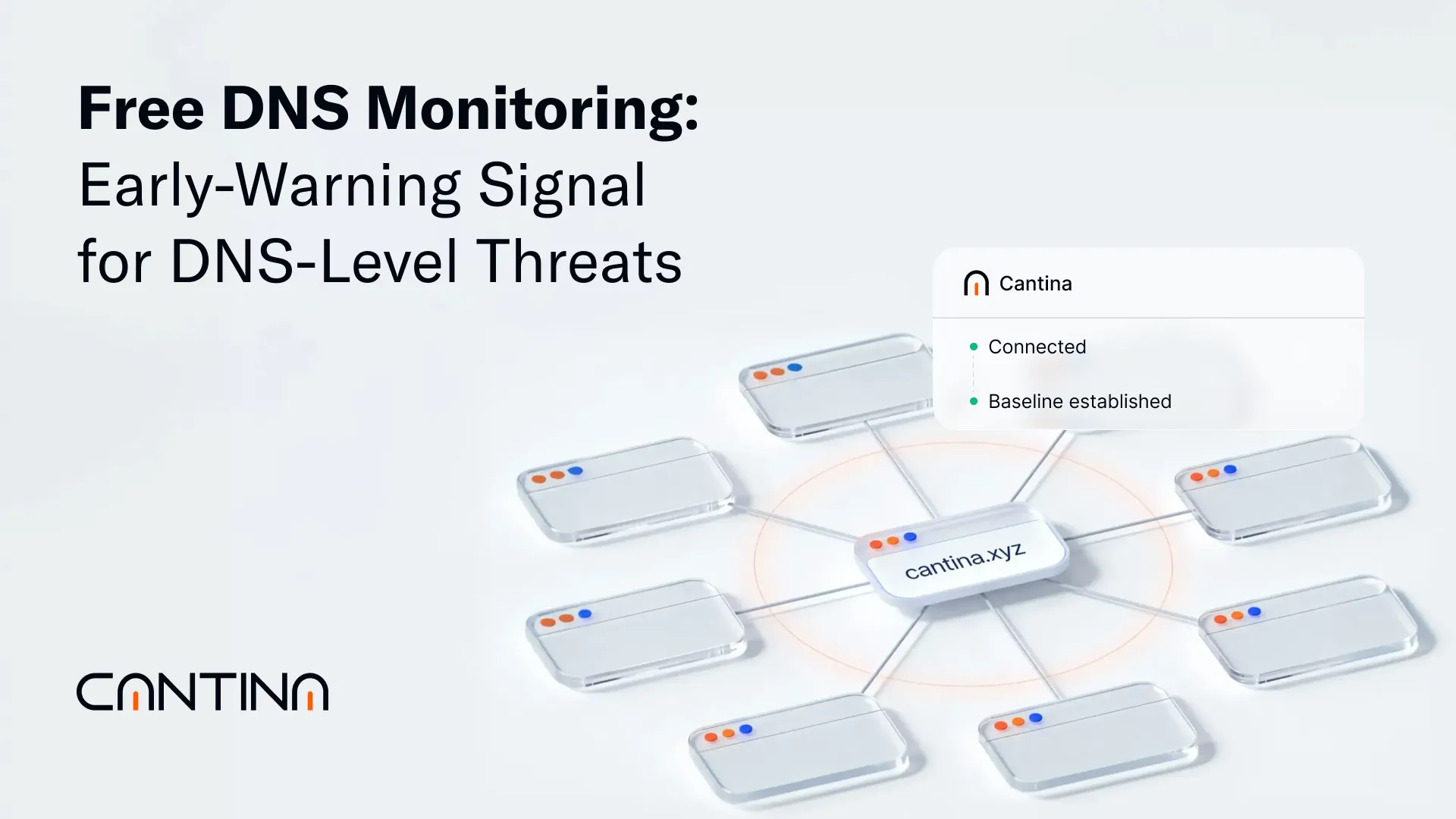 Cantina offers free DNS monitoring and baseline scans to spot DNS abuse, hijacks, and lookalike domains early, then escalate to MDR for fast response.