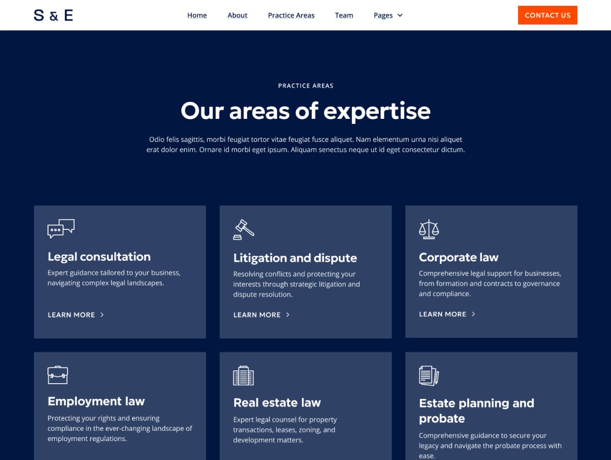 example of service page