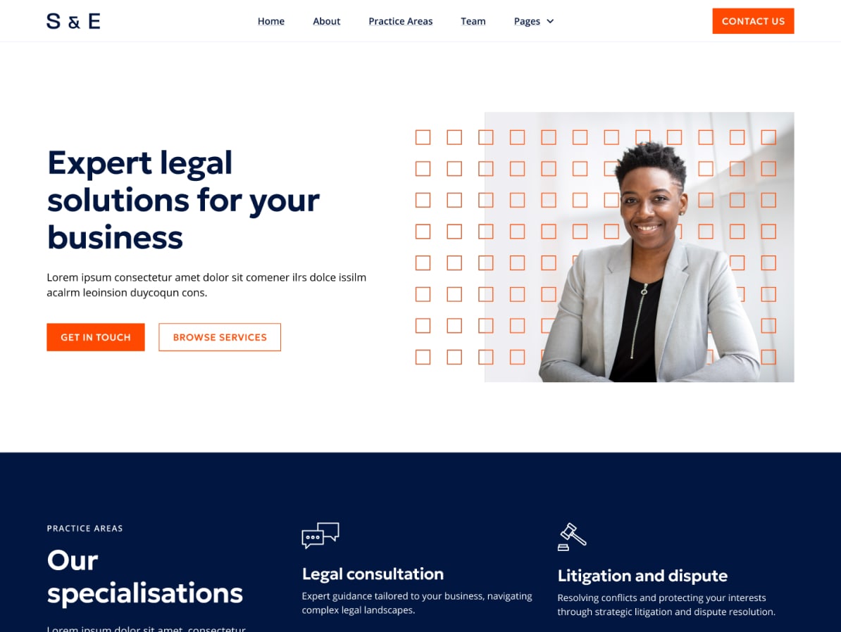 example of home page