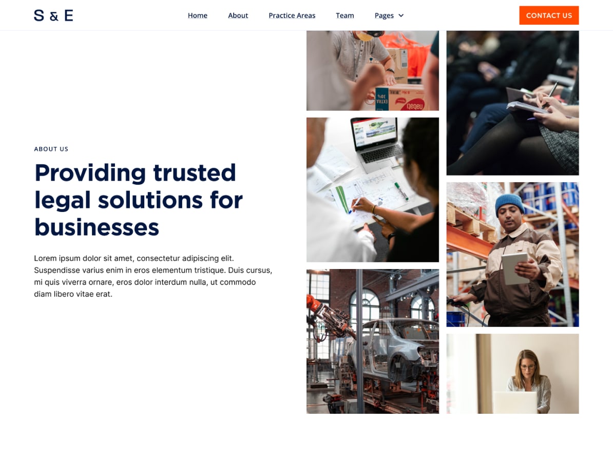 example of about us page