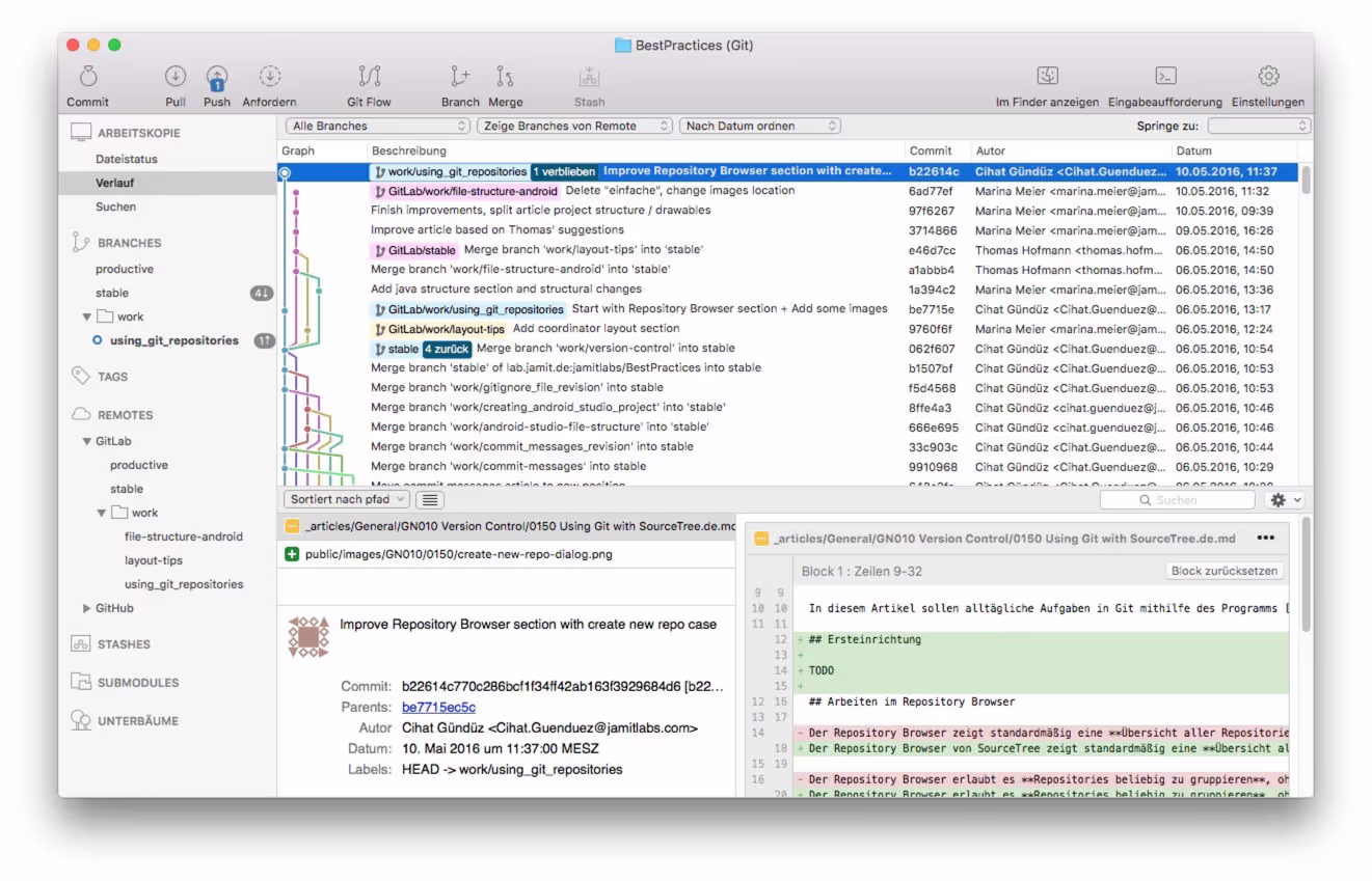 Wie versprochen folgt hier der zweite Teil unserer Einführung in das Arbeiten mit Git in SourceTree. 