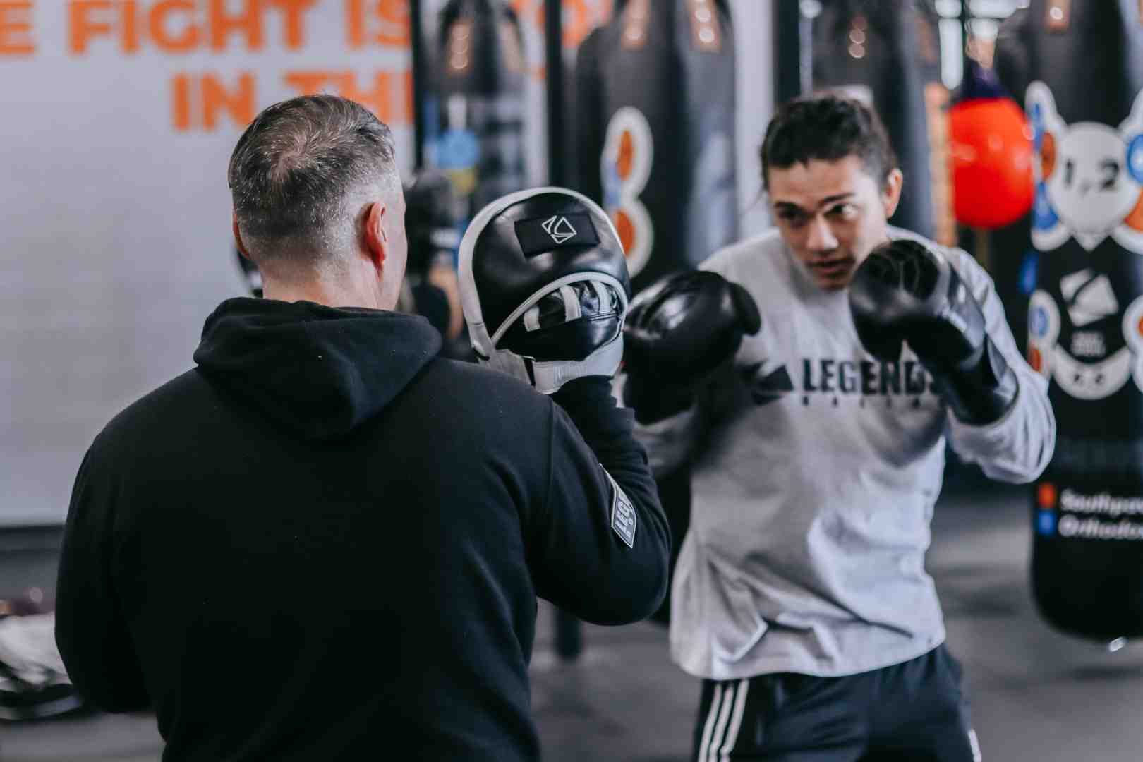 combination mitt work training session - basic boxing moves for beginners
