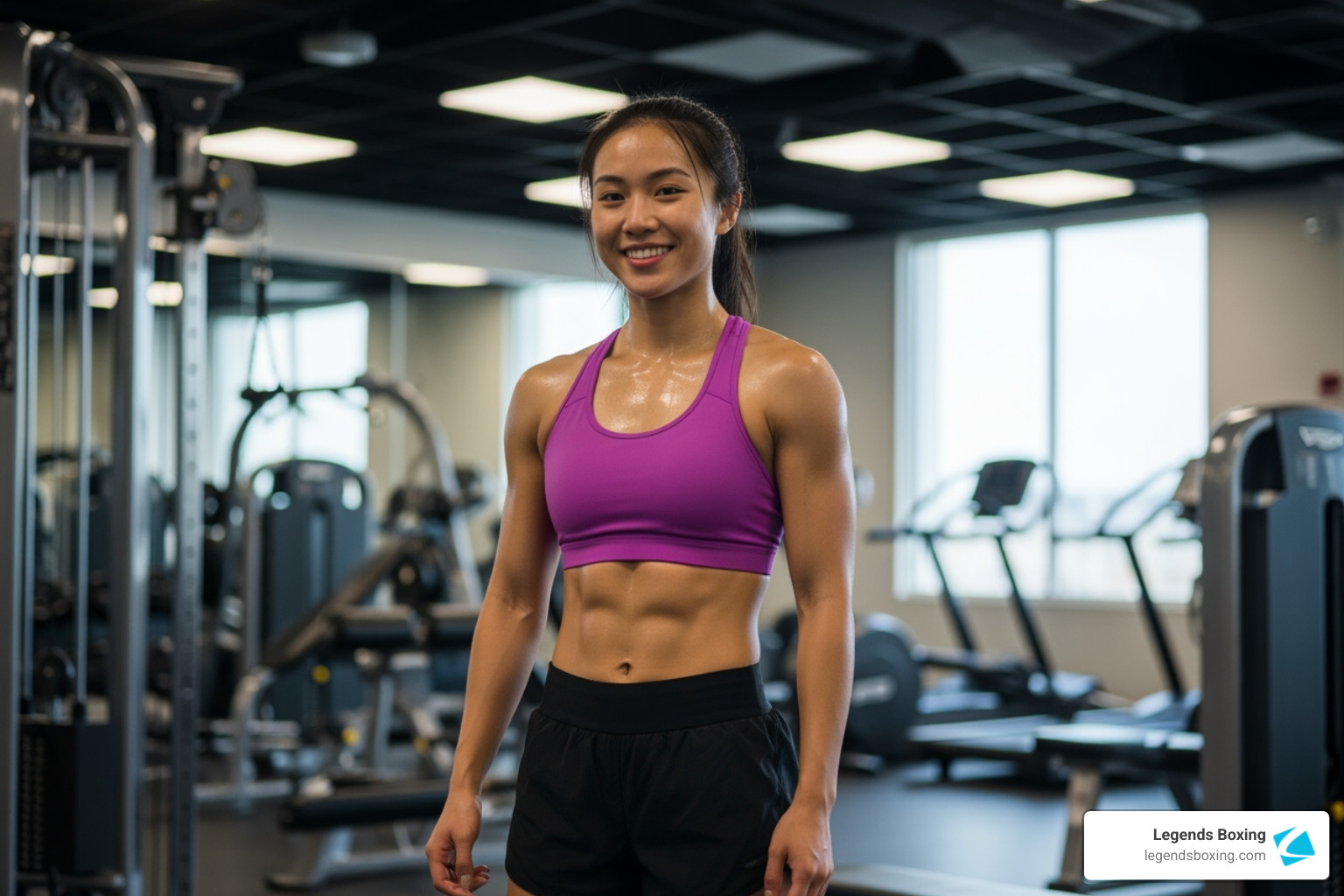 Person looking energized and happy after a workout - boxing lessons