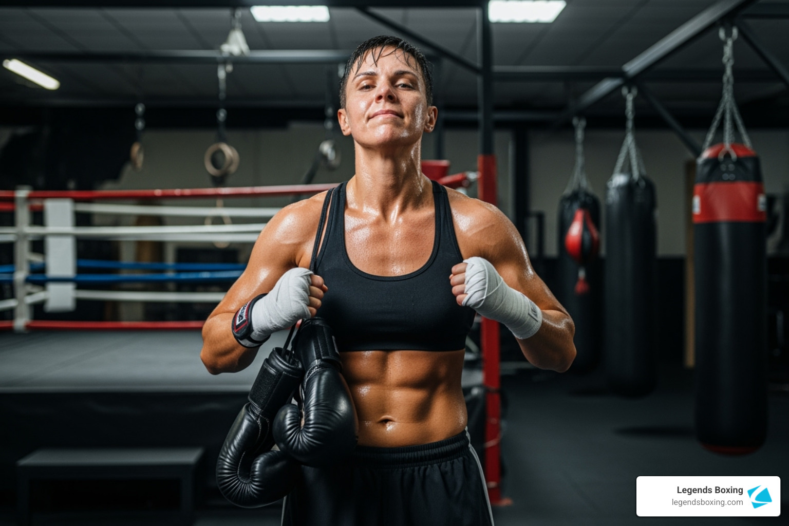 person looking empowered after a workout - boxing gym salt lake city