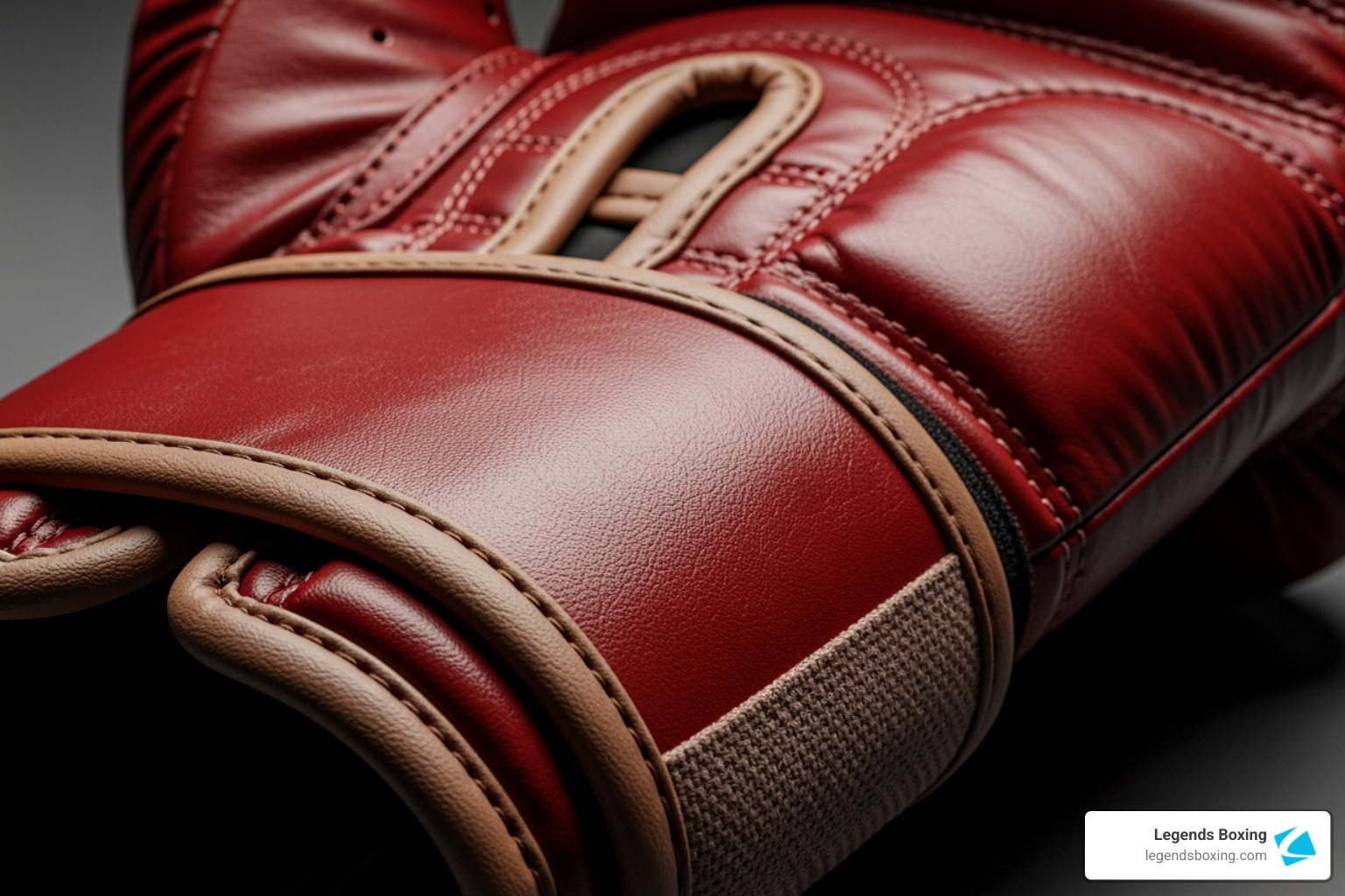 Close-up on a glove's wrist strap and padding - Punching bag glove
