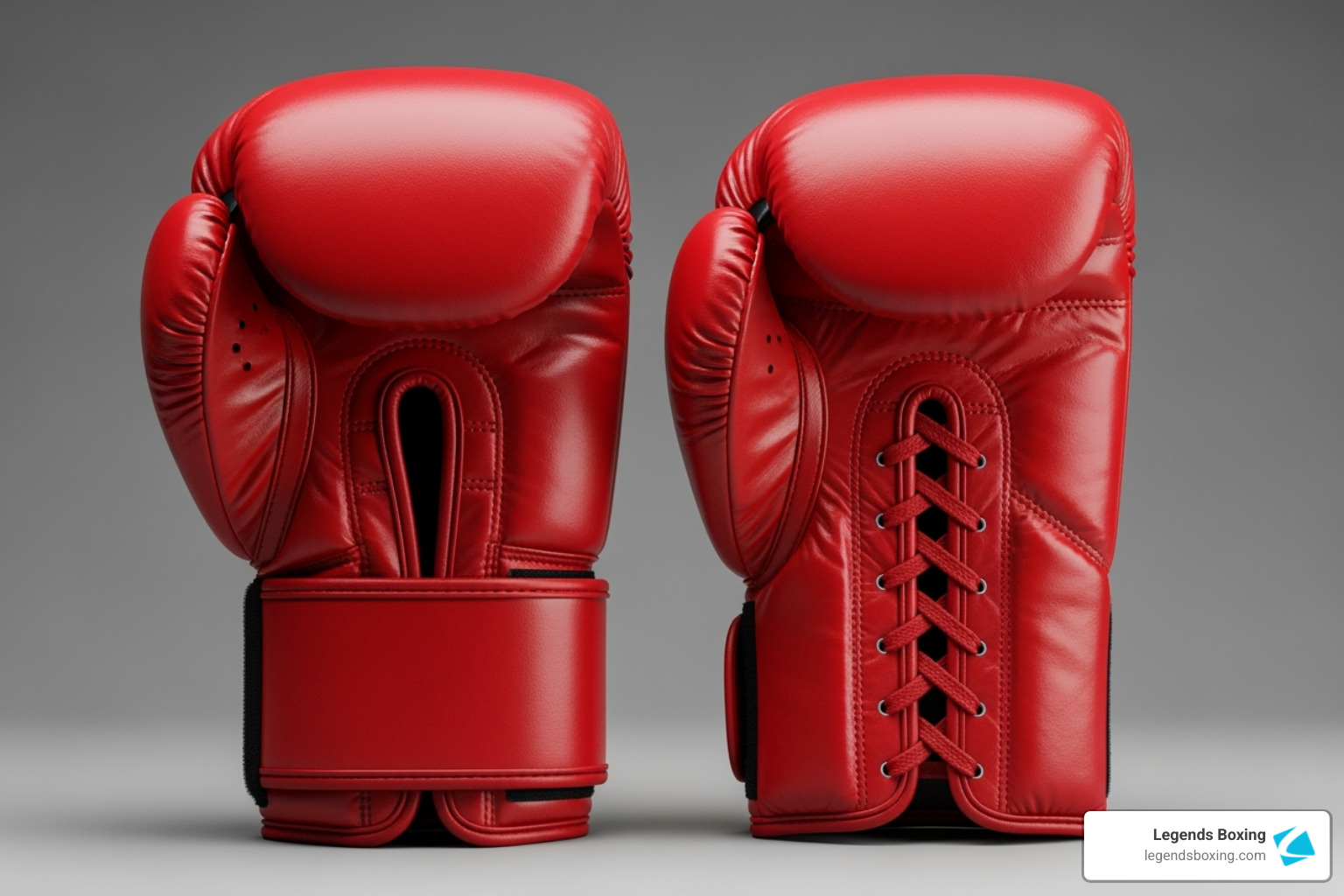Comparison of a velcro strap and a lace-up glove - Punching bag glove