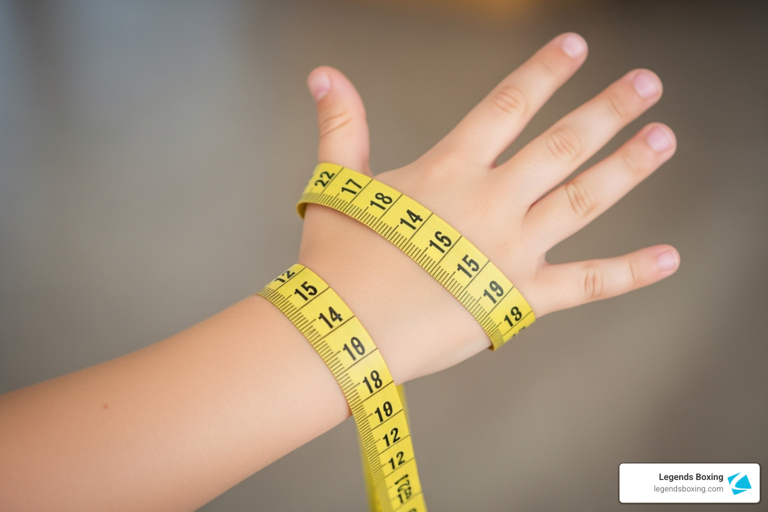 image demonstrating how to measure a child's hand circumference with a measuring tape wrapped around the knuckles, excluding the thumb - boxing gloves youth size image demonstrating how to measure a child's hand circumference with a measuring tape wrapped around the knuckles, excluding the thumb - boxing gloves youth size