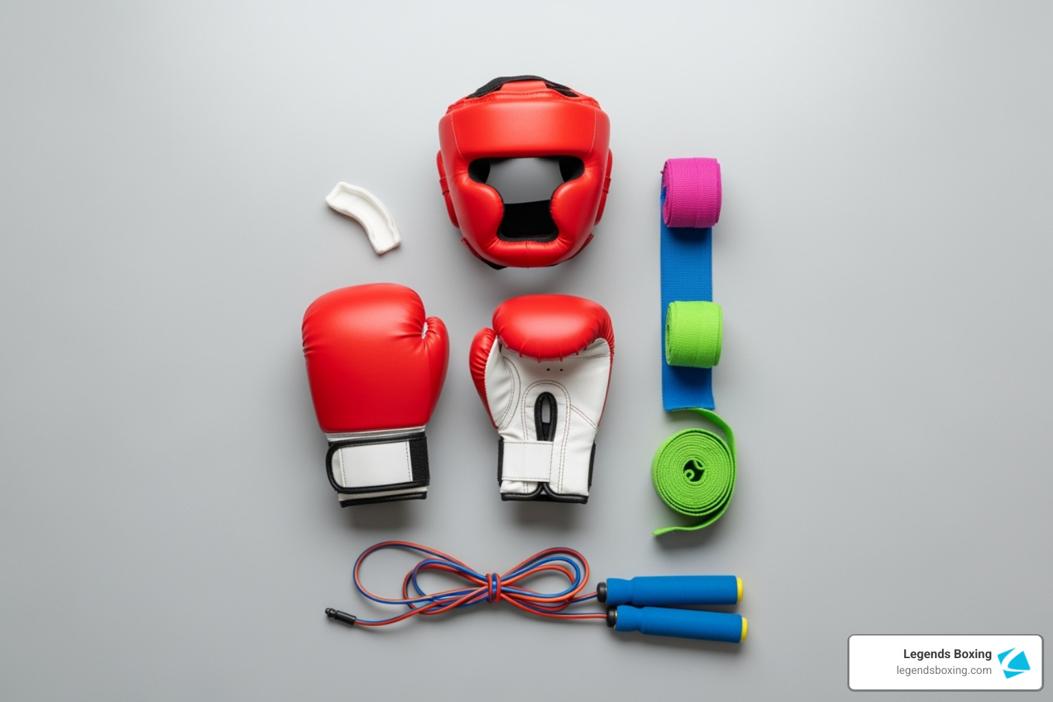 Essential kids' boxing equipment laid out - boxing training for kids Essential kids' boxing equipment laid out - boxing training for kids