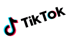 A pink and blue logo, for TikTok.
