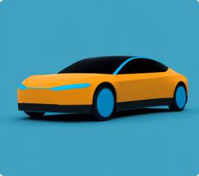 Blue background with yellow car 
