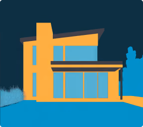 Real estate image with a house
