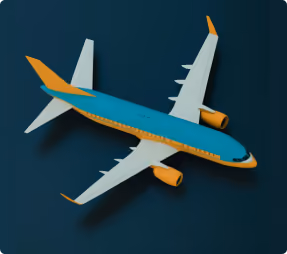 airplane in blue and yellow colors