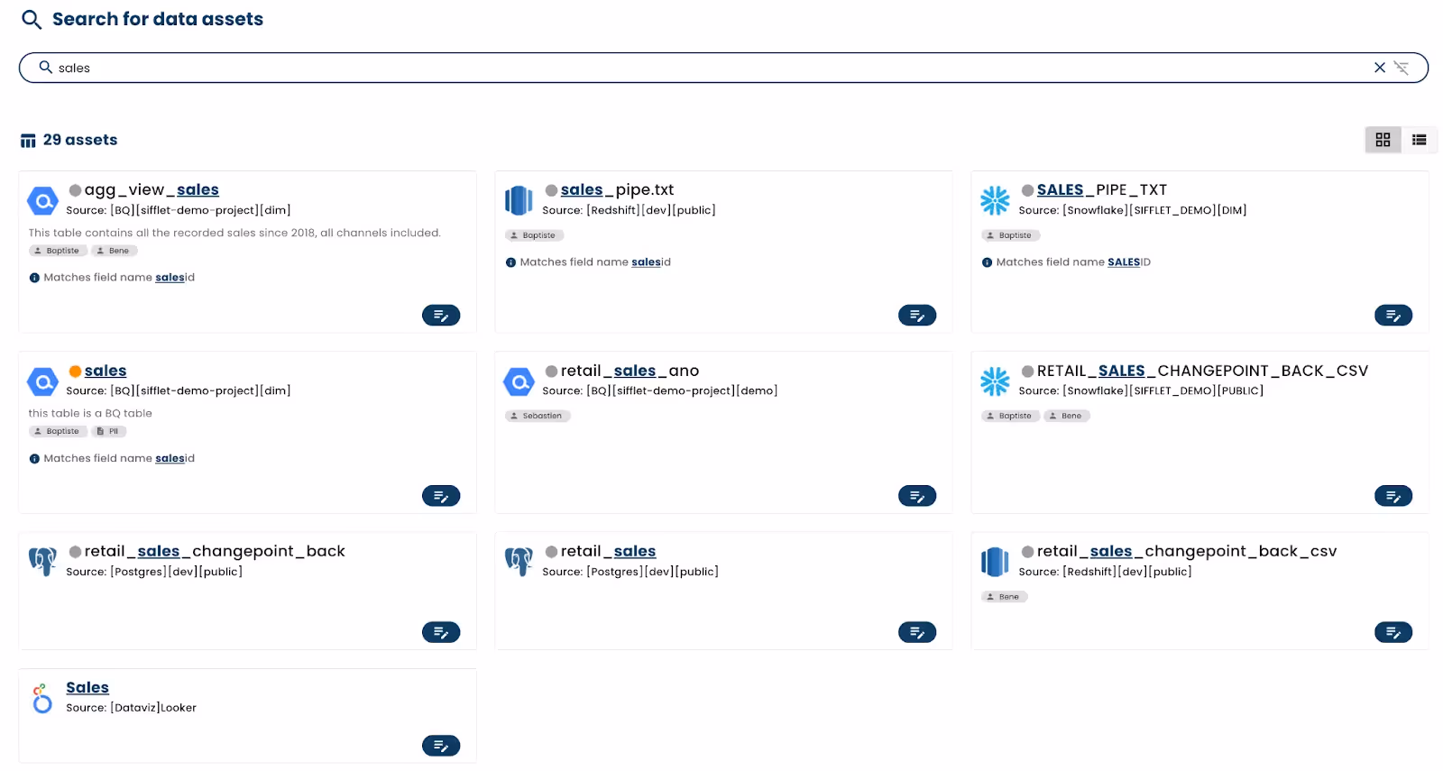 Sifflet's data catalog