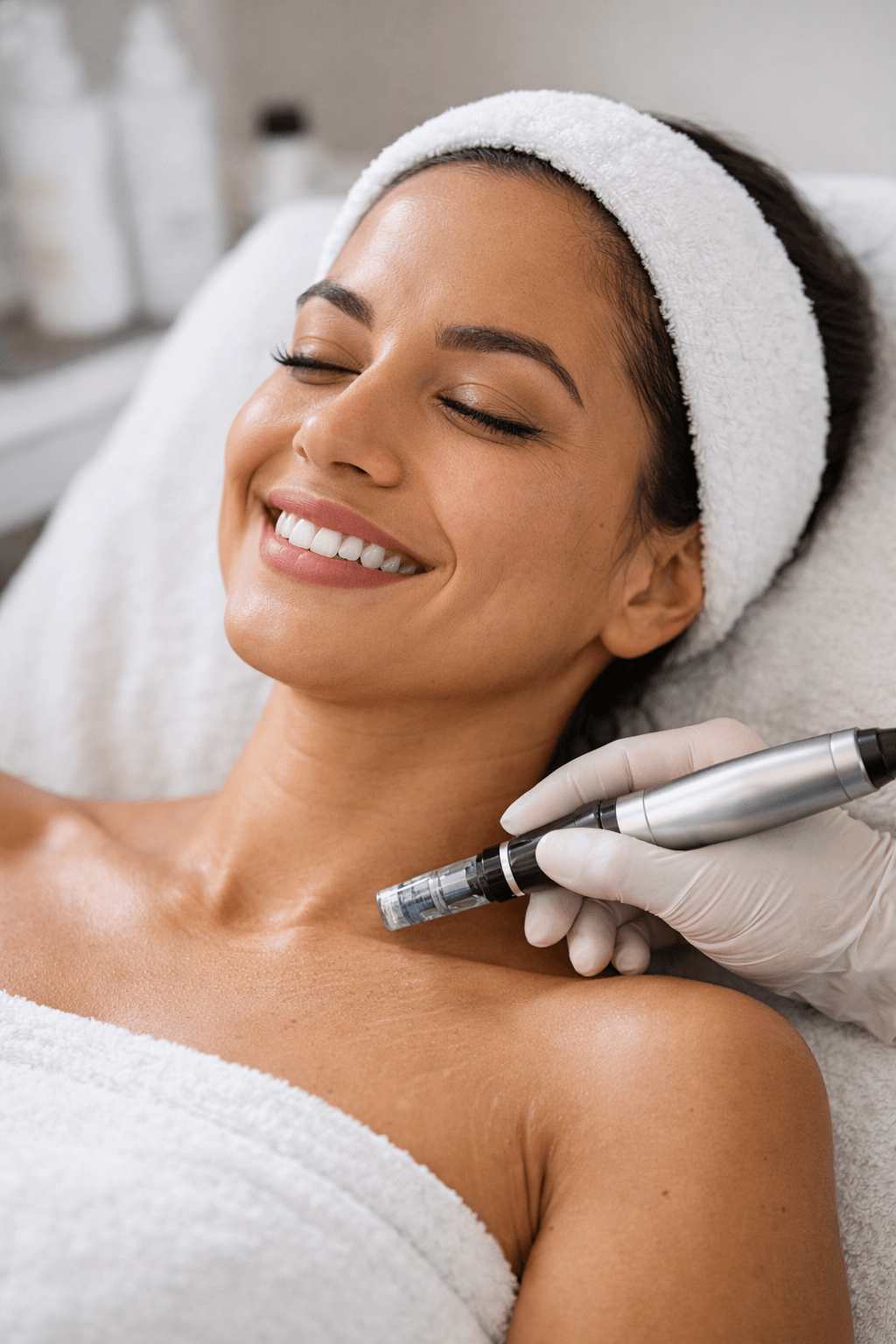 Microneedling treatment for stretch marks at Belle Vie Wellness & Medical Aesthetics in Costa Mesa, CA