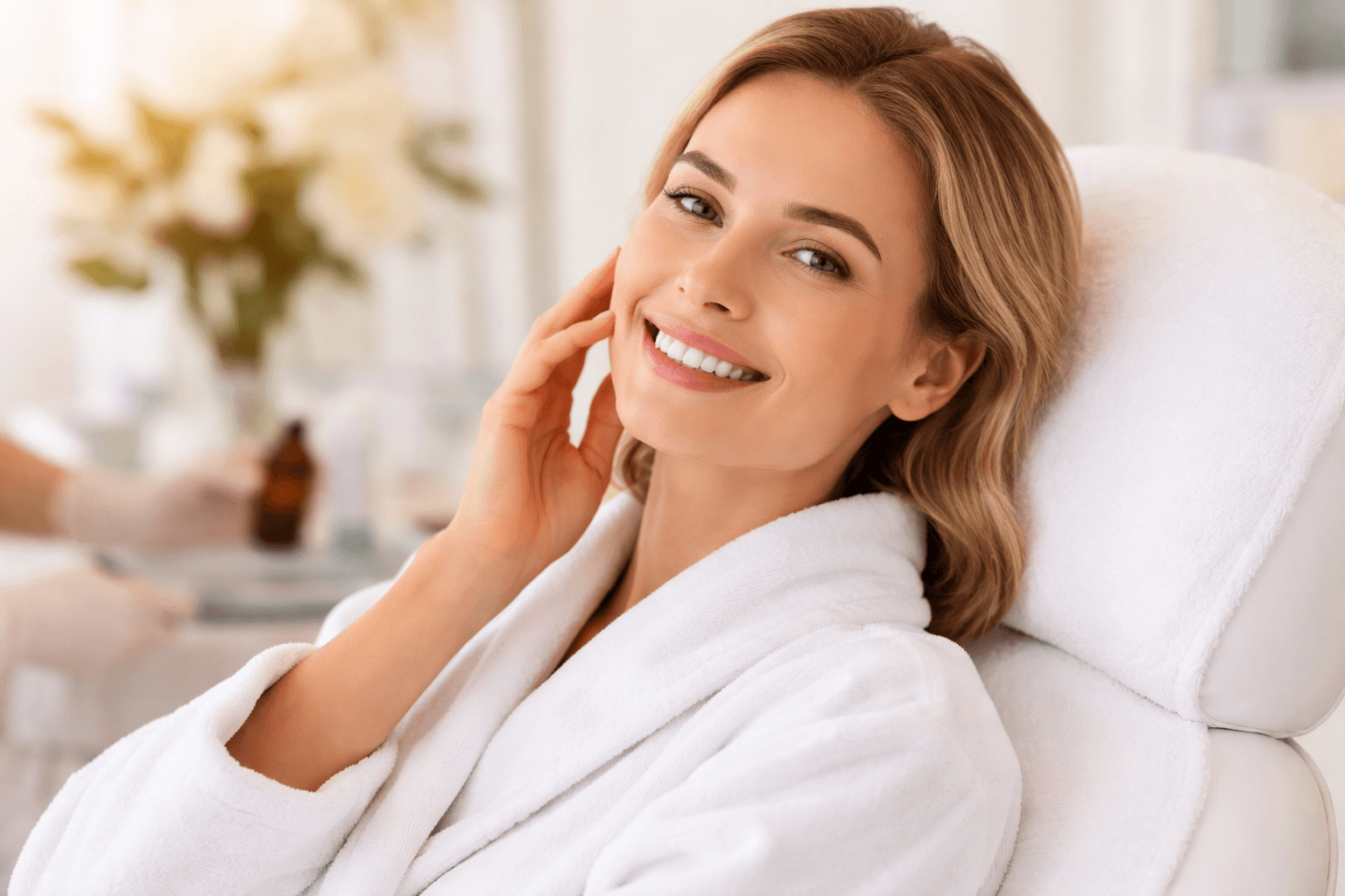 Patient receiving professional chemical peel treatment at Belle Vie in Costa Mesa for brighter, smoother skin