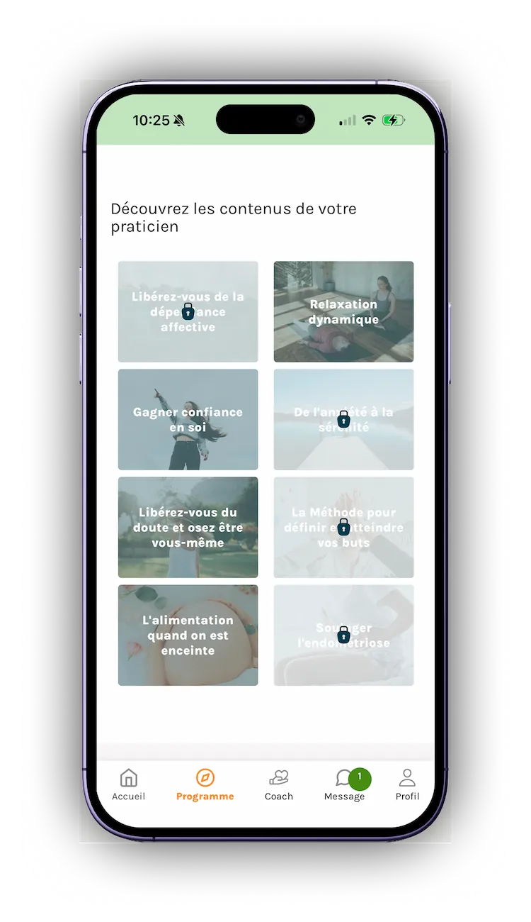 Interface d'un logiciel et application pour thérapeutes et coachs bien-être, montrant un tableau de bord intuitif et des modules de sophrologie sur ordinateur et mobile.