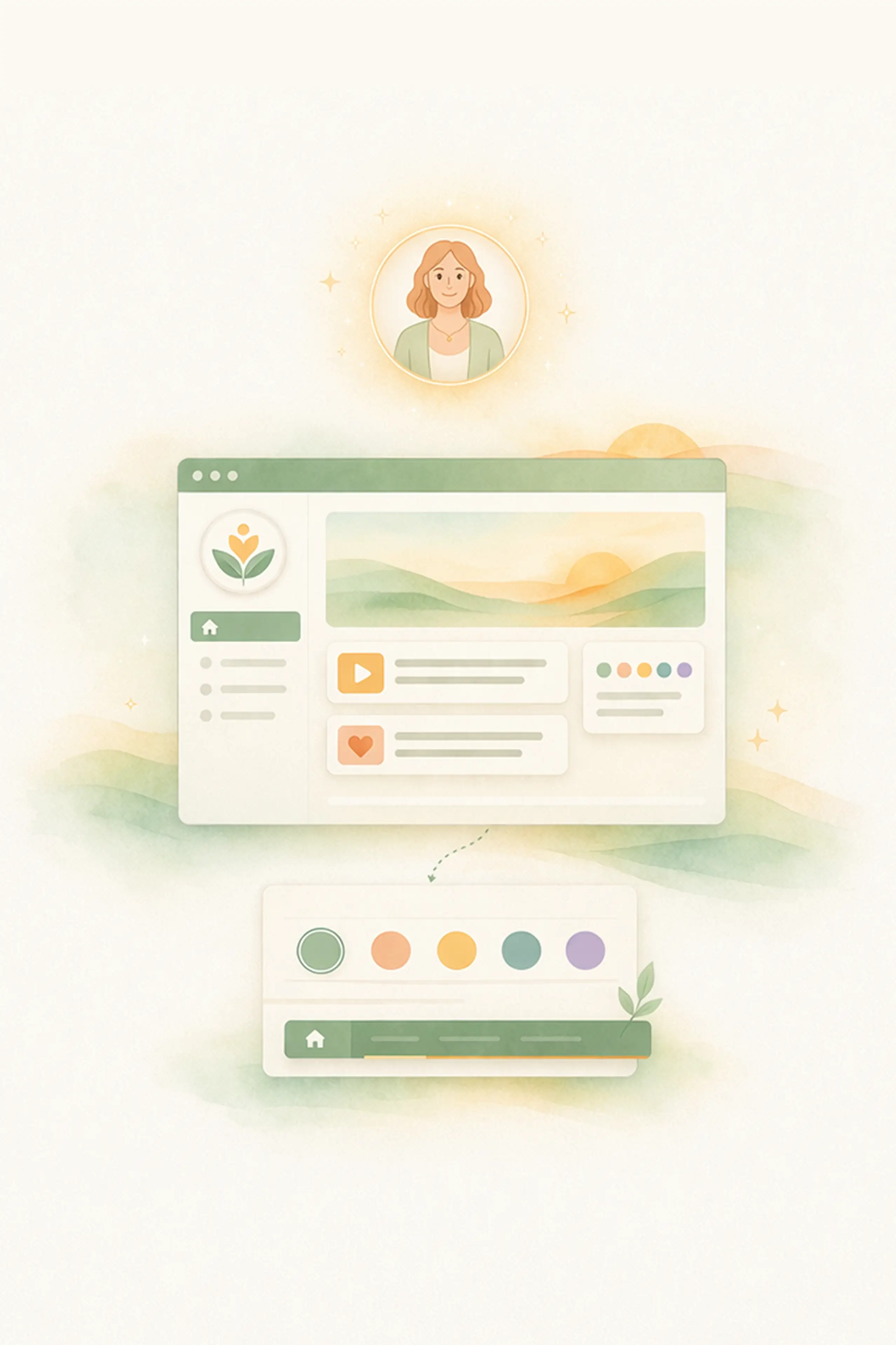 Femme se relaxant avec une app mobile affichant un exercice de cohérence cardiaque, mêlant méditation guidée et bien-être personnalisé.