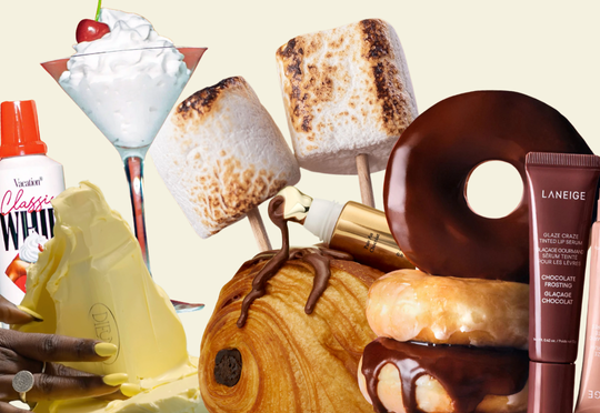 Laneige chocolate frosting gloss with pain au chocolat and chocolate donuts