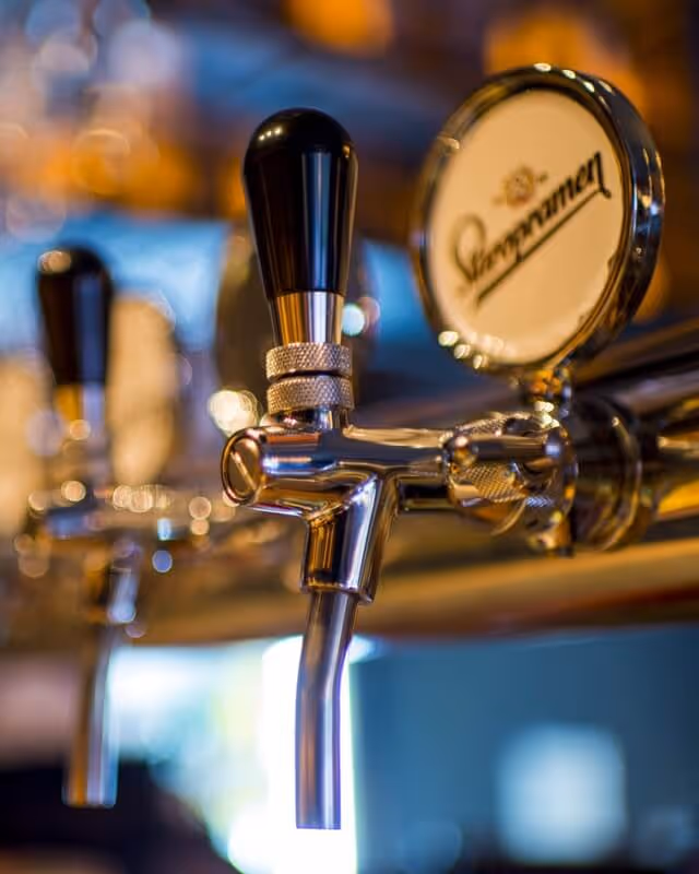 Close up of beer taps