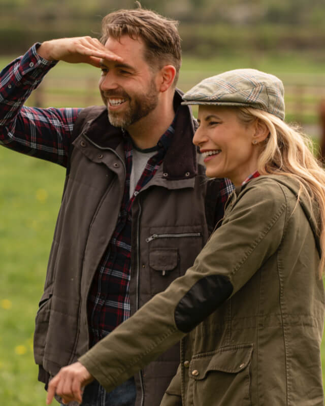 Man and woman in English coutnryside