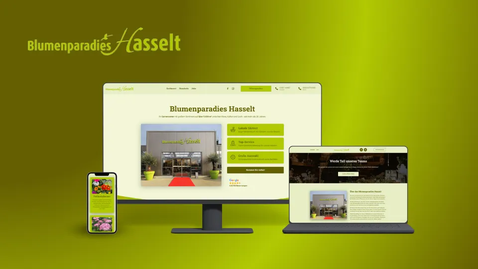 Mockup Webseite Blumenparadies Hasselt