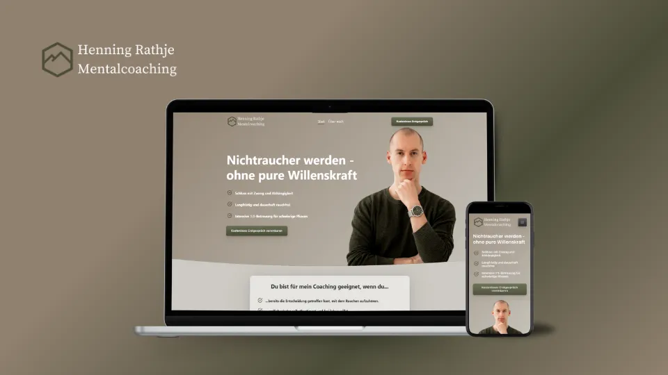 Mockup Webseite Henning Rathje Mentalcoaching