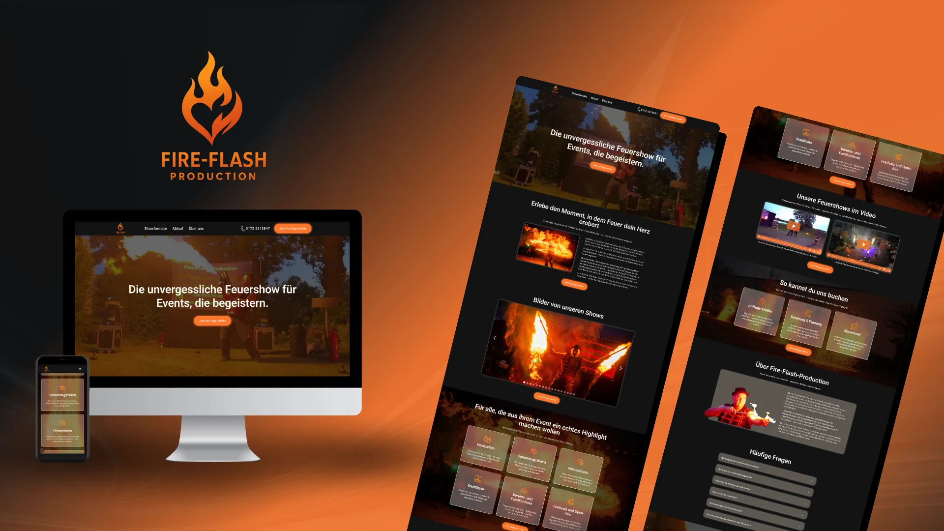 Mockup Webseite Fire-Flash Production