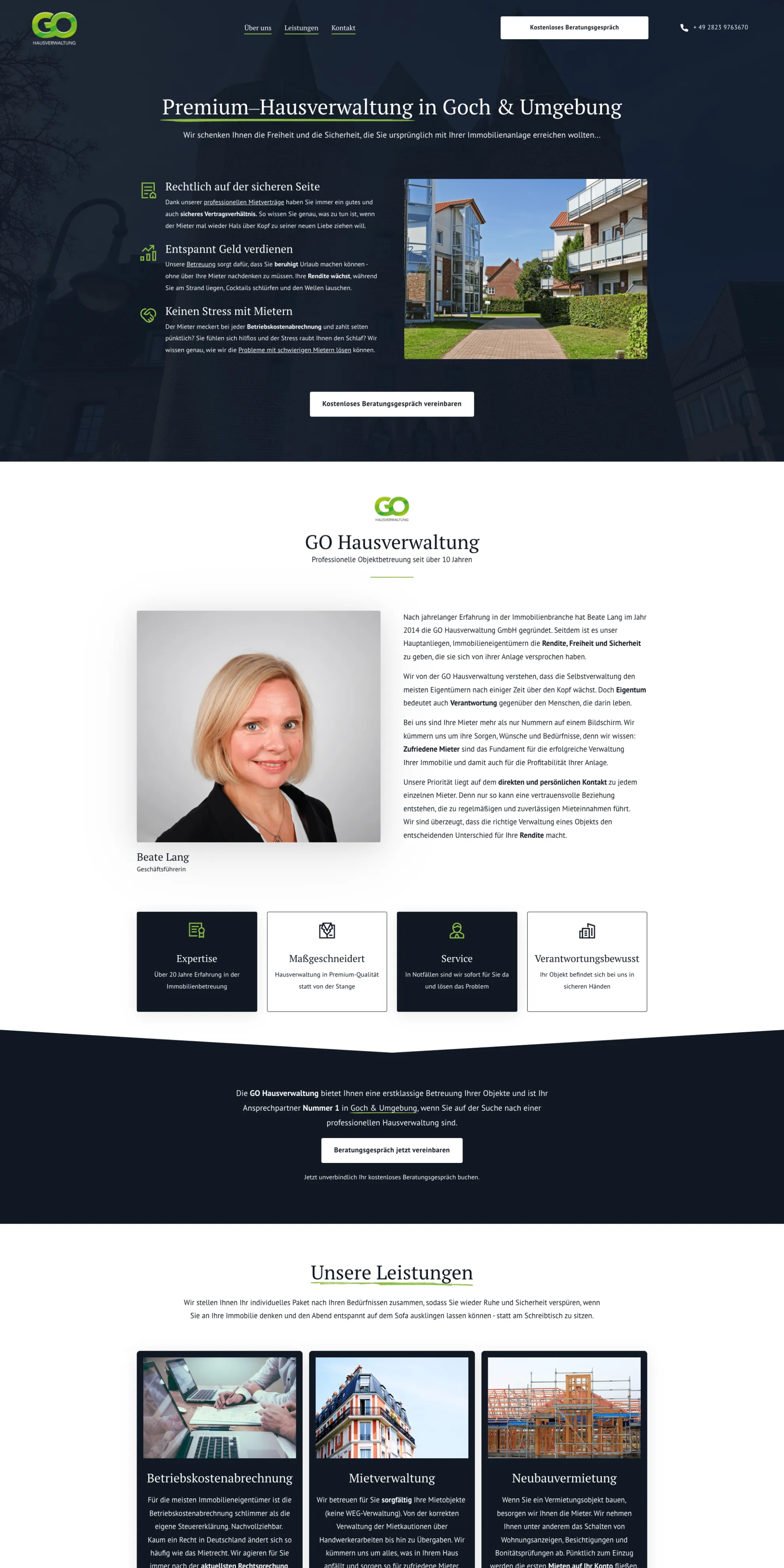 Mockup Webseite GO Hausverwaltung GmbH