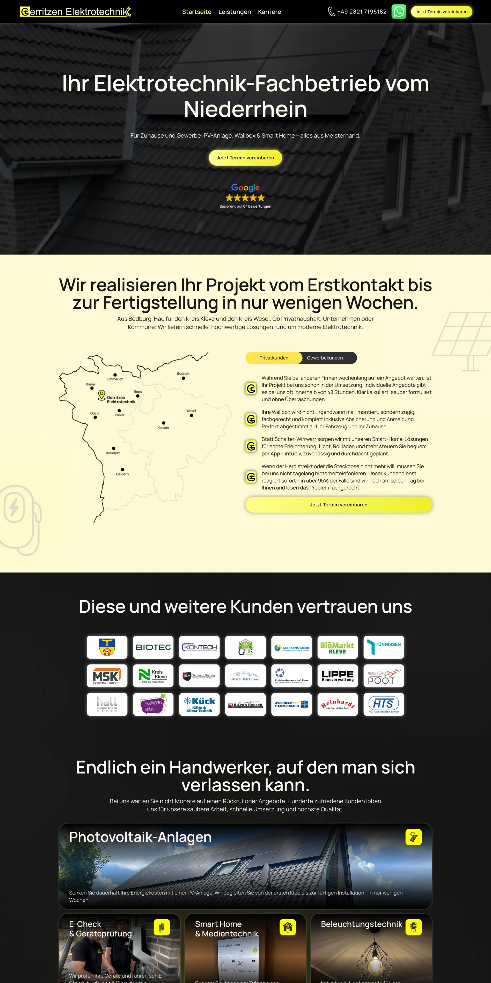 Mockup Webseite Gerritzen Elektrotechnik
