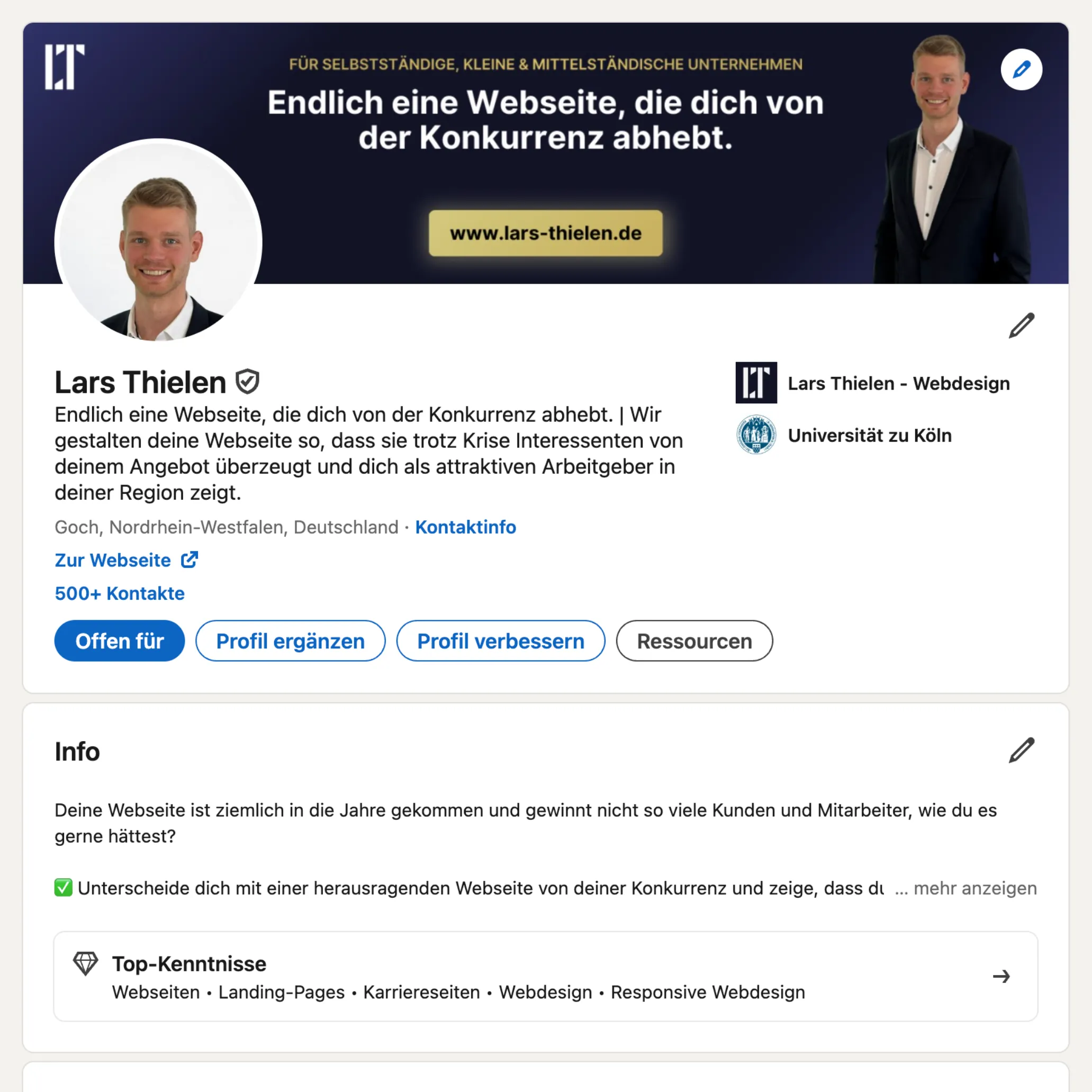 Screenshot LinkedIn-Profil